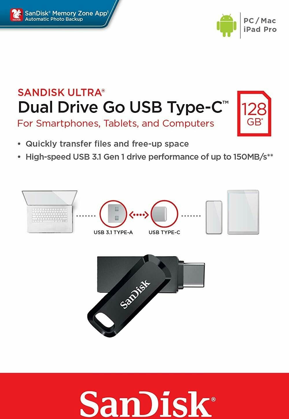 SanDisk Ultra Dual Drive Go 128GB SanDisk Ultra Dual Drive Go 128GB
